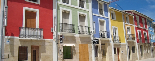 Bunte Häuser in Alicante